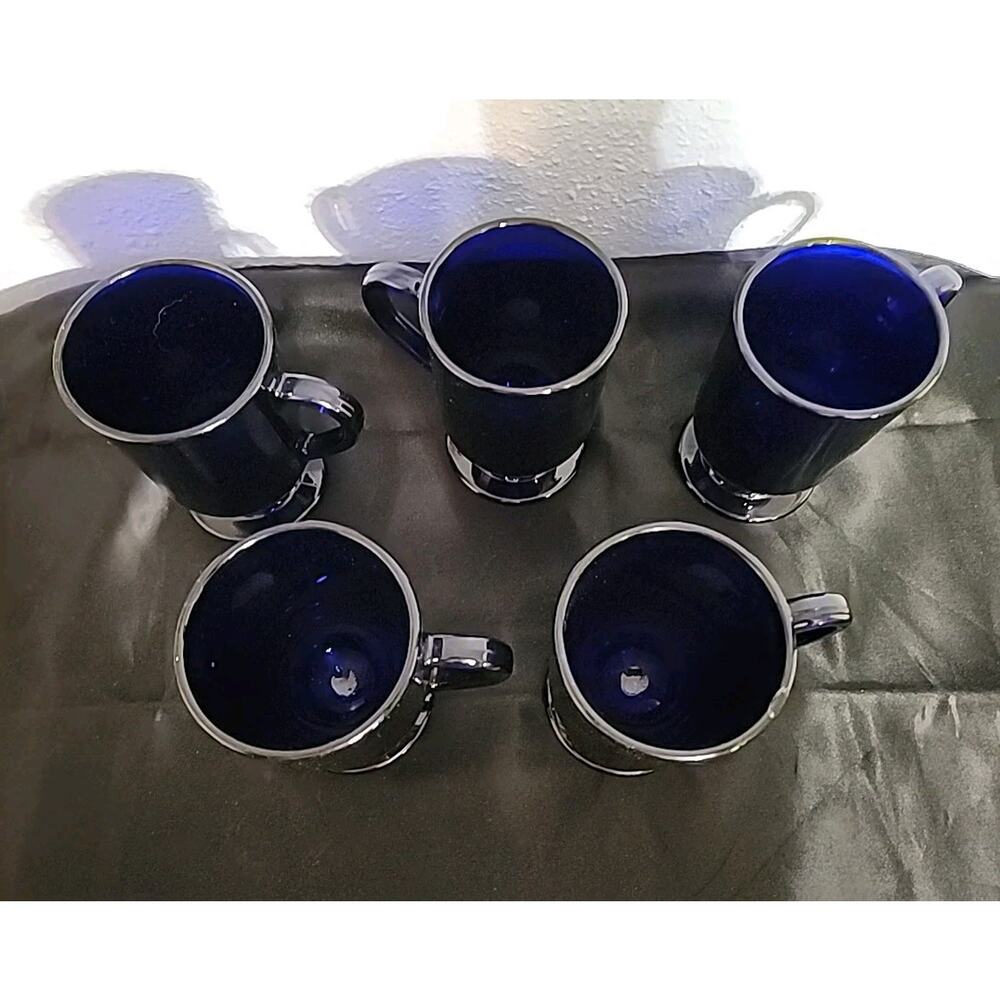 anchor hocking blue glasses Set Of 5 - Picture 3 of 5